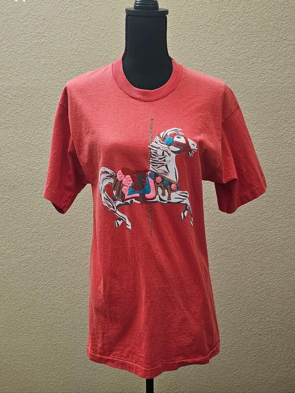 Fruit of the Loom Red Carousel Horse Graphic Tee